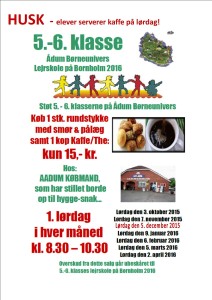 Skoleelever serverer kaffe hos købmand den 5.12.15
